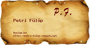 Petri Fülöp névjegykártya